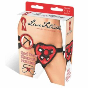 Lux Fetish Red Heart Strapon Harness